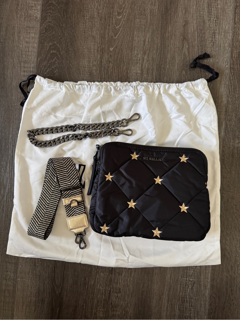 MZ Wallace Embroidered Stars Bowery Crossbody Bag - Picture 7 of 8